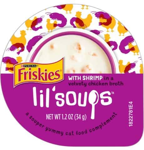 Friskies Lil' Soups with Shrimp in a Velvety Chicken Broth Lickable Cat Food Topper