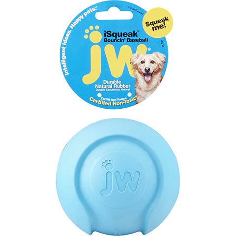 JW Pet iSqueak Bouncin’ Baseball Dog Toy