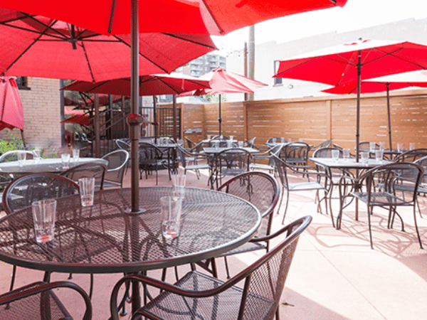 The spacious patio of Wild Taco Denver, a dog-friendly restaurant in Denver