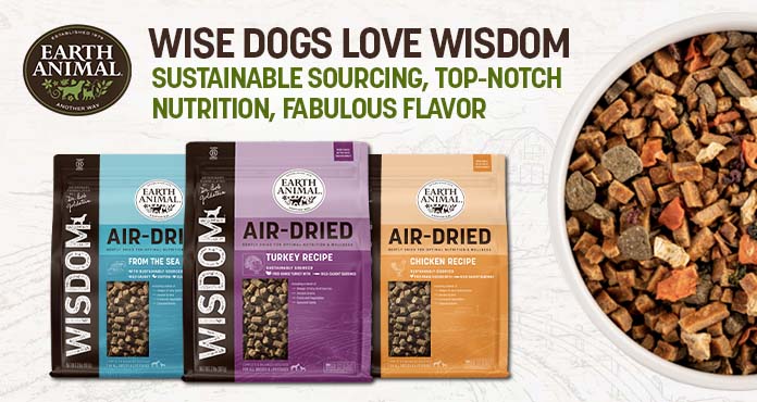 Make the switch to Earth Animal Wisdom Air-Dried dog food today. For the good of your dog, and all Earth Animals.