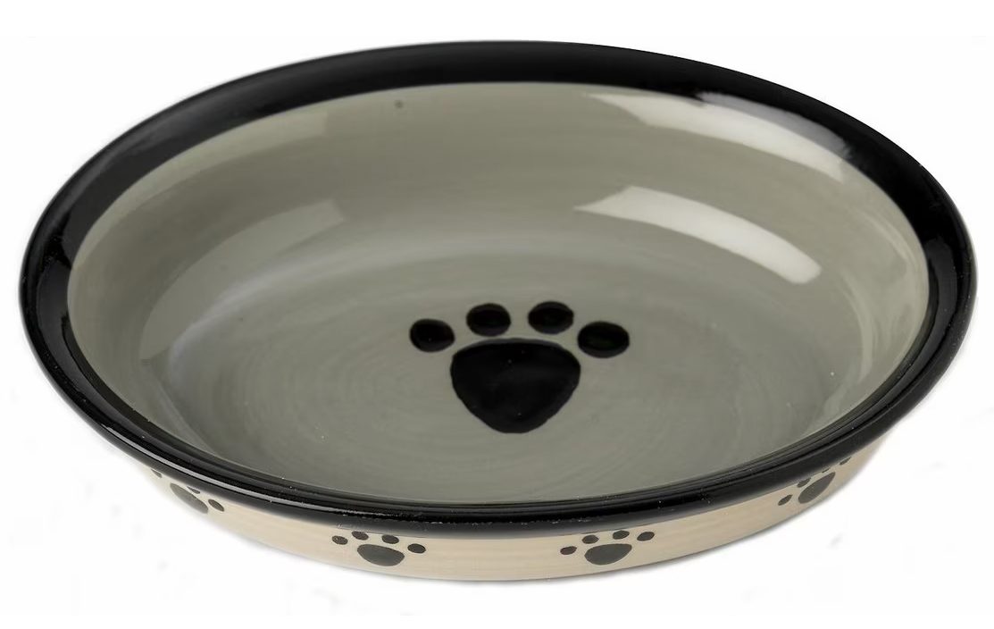 PetRageous Designs Frisky Kitty Oval Ceramic Bowl