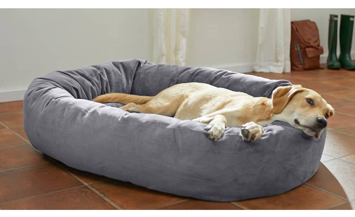 Frisco Velvet Round Bolster Dog Bed